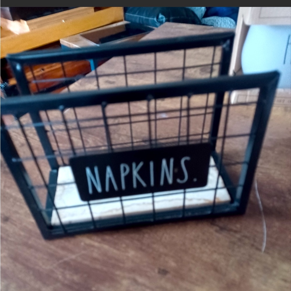 Rae Dunn metal/wood "NAPKIN" holder
